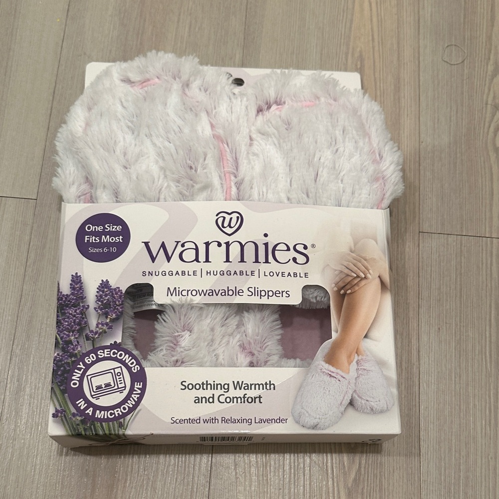 Warmies White Microwavable Slippers